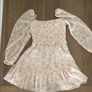 Wilfred Pink Floral Tempest Dress with Puff Sleeves